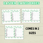 Easter Game, Family Easter Game, Easter Category Cards, Sunday School Activity, Think Fast Game, Bible Game, Spring Word Game, Easter Quiz