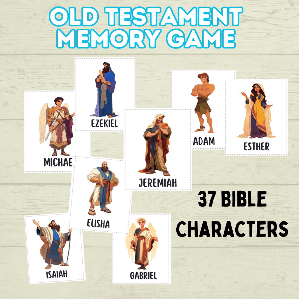 Old Testament Memory Match Game, Bible Game, Seminary Game, Bible Activity, Bible Match, Scripture Match