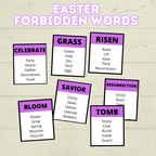 Easter Forbidden Words Game, Teen and Youth Activities, Bible Games, Church Games, Easter Word Game, Classroom Game, Sunday School, Spring