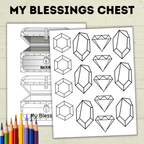 Count Your Blessings Treasure Chest, Sunday School Craft, Cut and Paste Craft, Thankful Craft for Kids