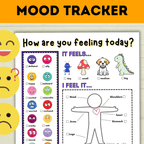 Feelings Chart | Mood Tracker | How are you feeling? | Mood Chart | Kids feelings | Emotions Chart | Kids Mental Health Printable Chart