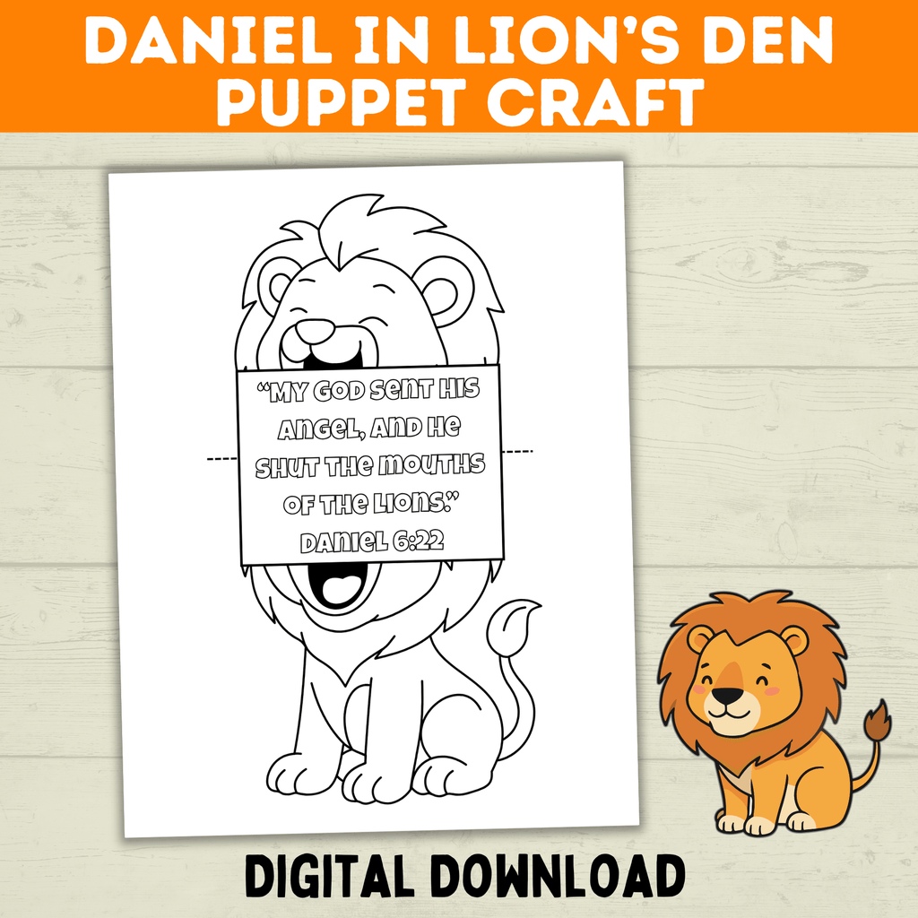 Bible Characters Coloring Page, Kid's Bible Lessons, Sunday School Craft, Daniel in the Lion's Den