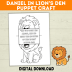 Bible Characters Coloring Page, Kid's Bible Lessons, Sunday School Craft, Daniel in the Lion's Den