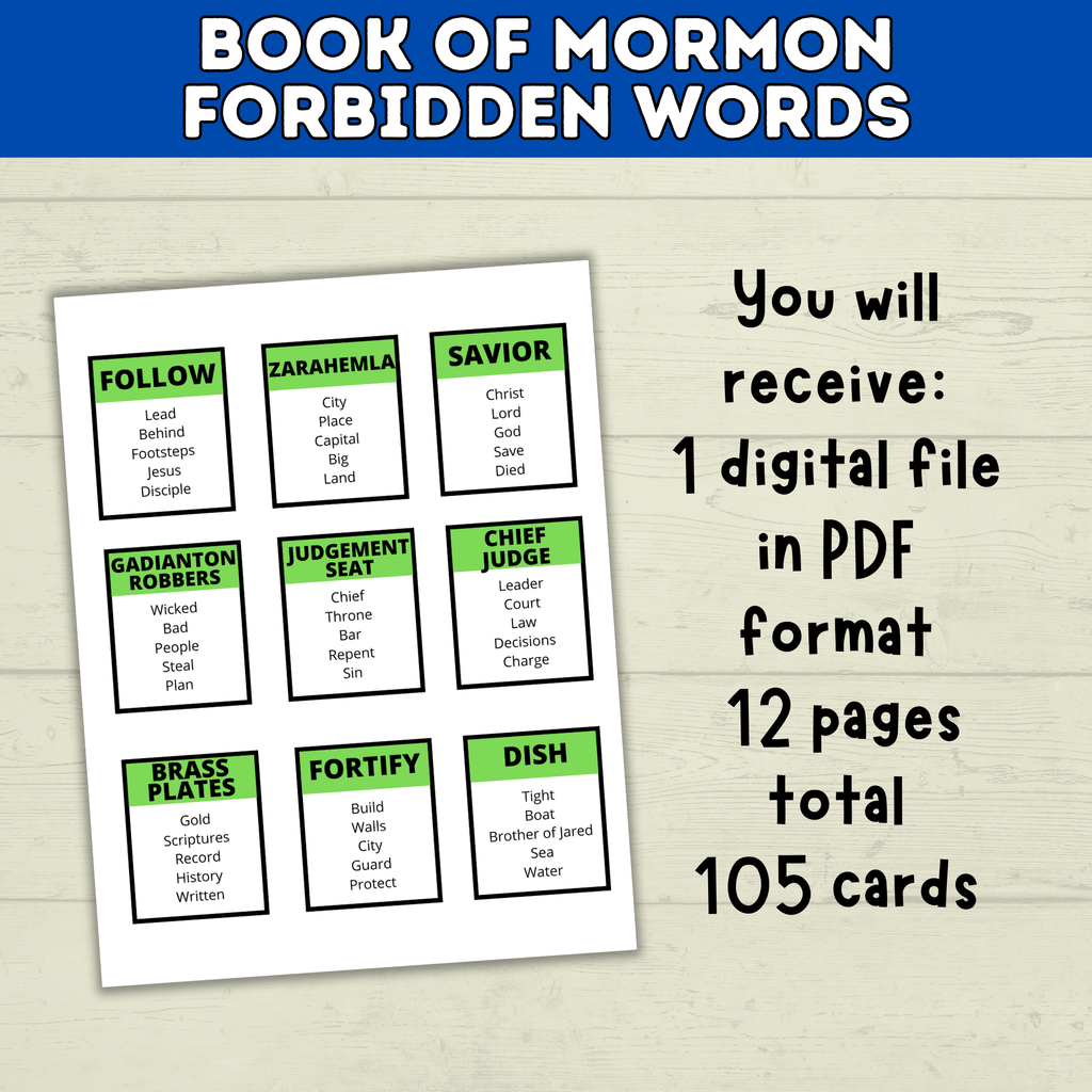 Book of Mormon Game | Youth LDS Game | Book of Mormon Activity | LDS Seminary Games | Youth Games | Church Games | Kids Games