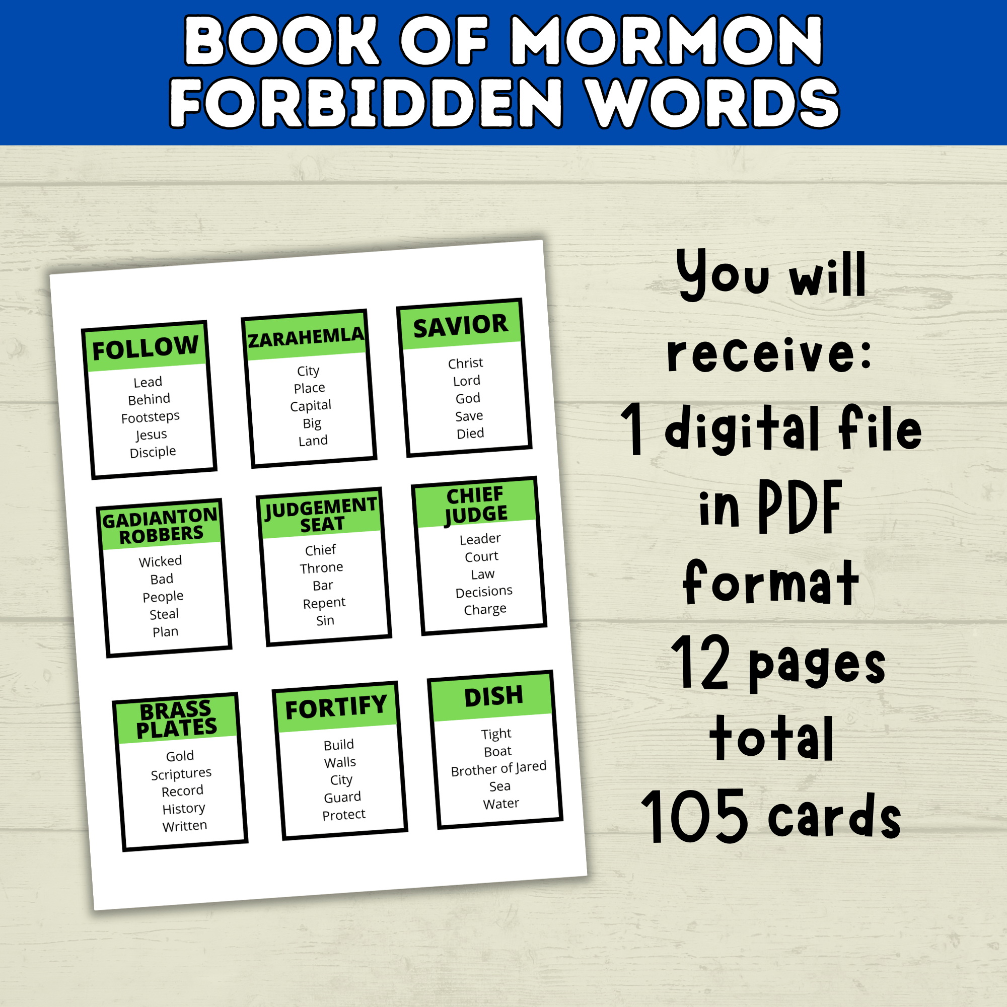 Book of Mormon Game | Youth LDS Game | Book of Mormon Activity | LDS Seminary Games | Youth Games | Church Games | Kids Games