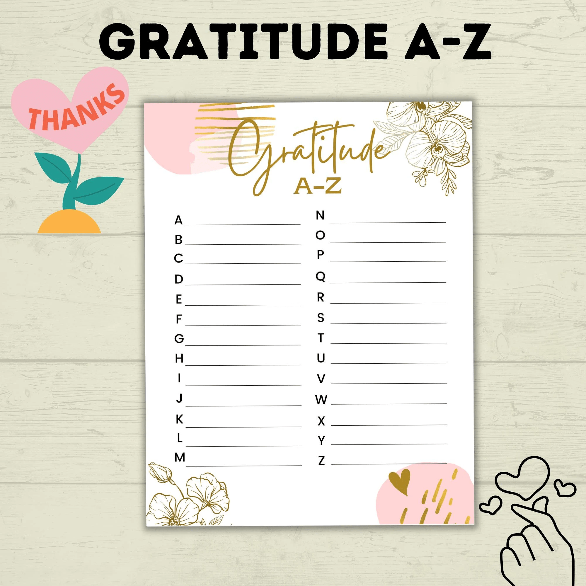 Thanksgiving Gratitude Bundle affirmations and journal printable for kids and families