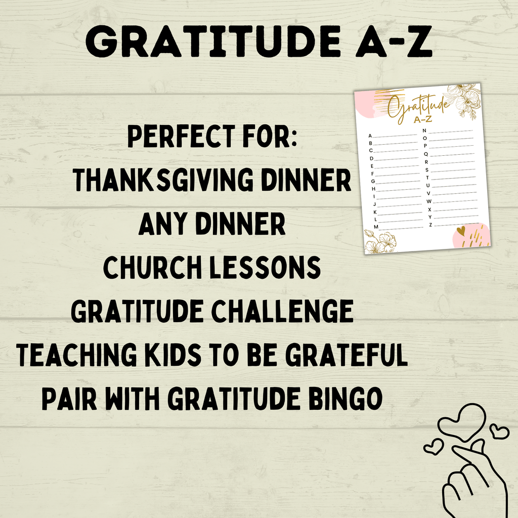 Gratitude A-Z | Gratitude Alphabet Game | Gratitude Game | Thankful Game | Grateful Game | Kids Game | Family Game | Thanksgiving Game