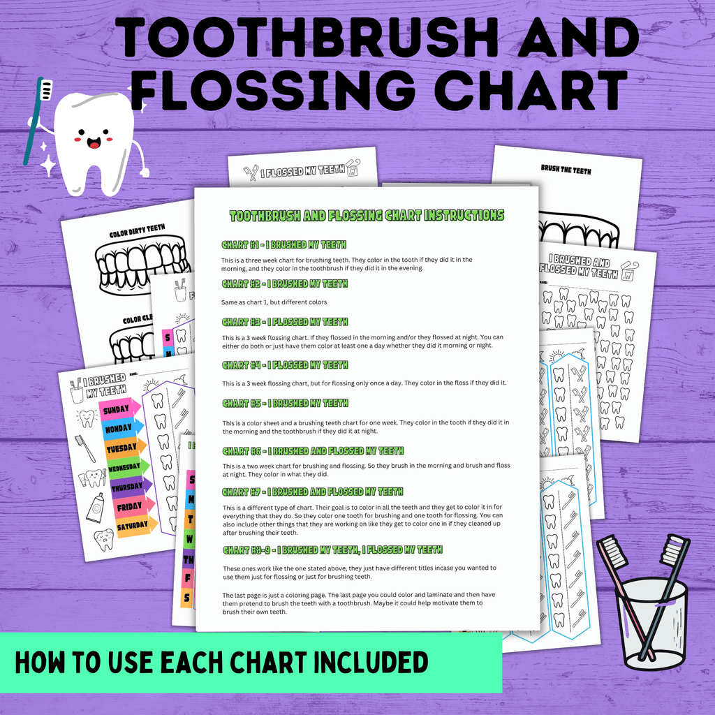 Toothbrush Chart | Teeth Brushing Chart | Reward Chart for Kids
