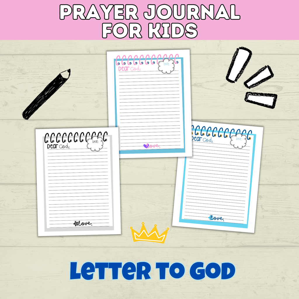 Prayer Journal for Kids | Kids Prayer Printables | Kids Prayer Activities | Letter to God | Kid's Journal | Teach Kids to Pray | Sunday
