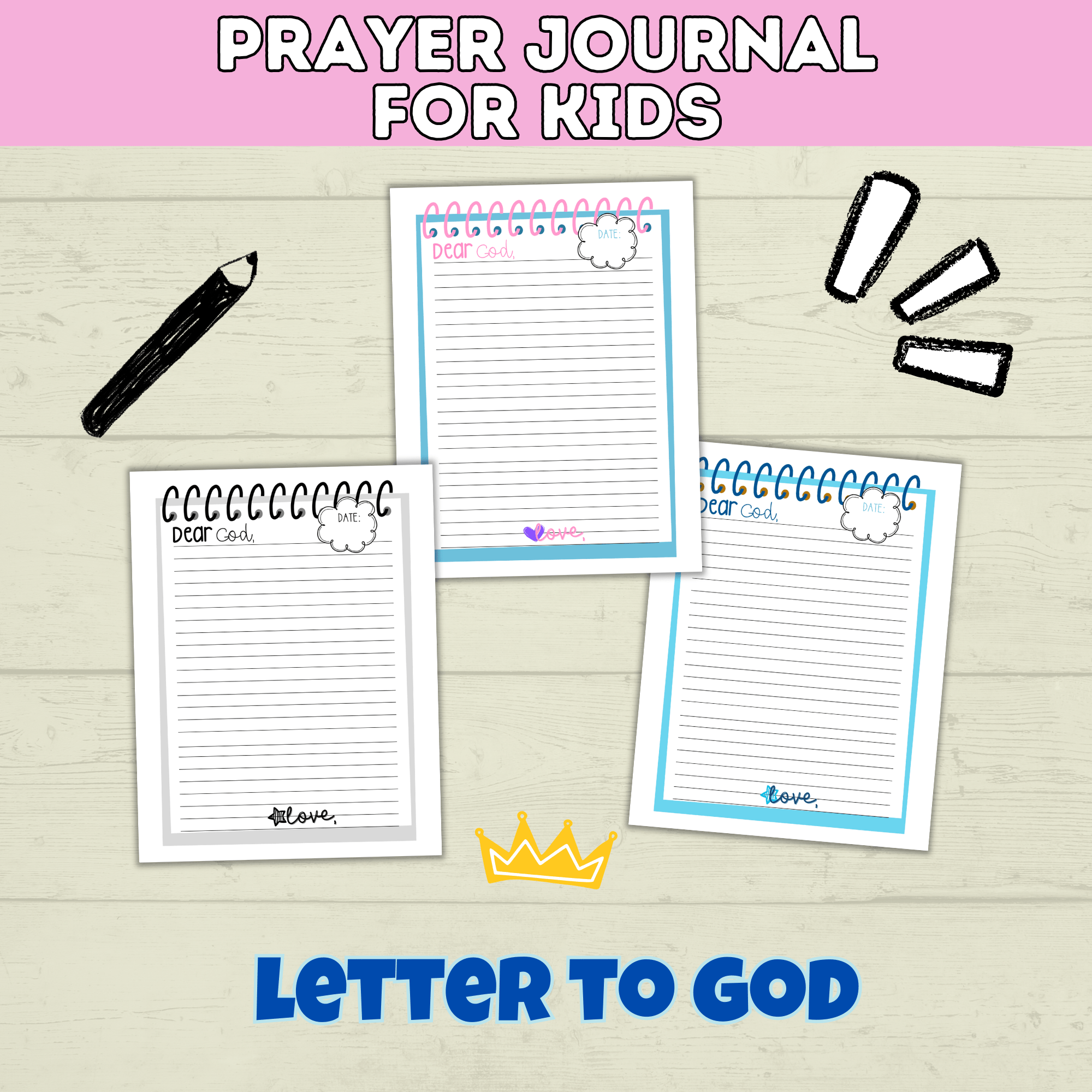 Prayer Journal for Kids | Kids Prayer Printables | Kids Prayer Activities | Letter to God | Kid's Journal | Teach Kids to Pray | Sunday