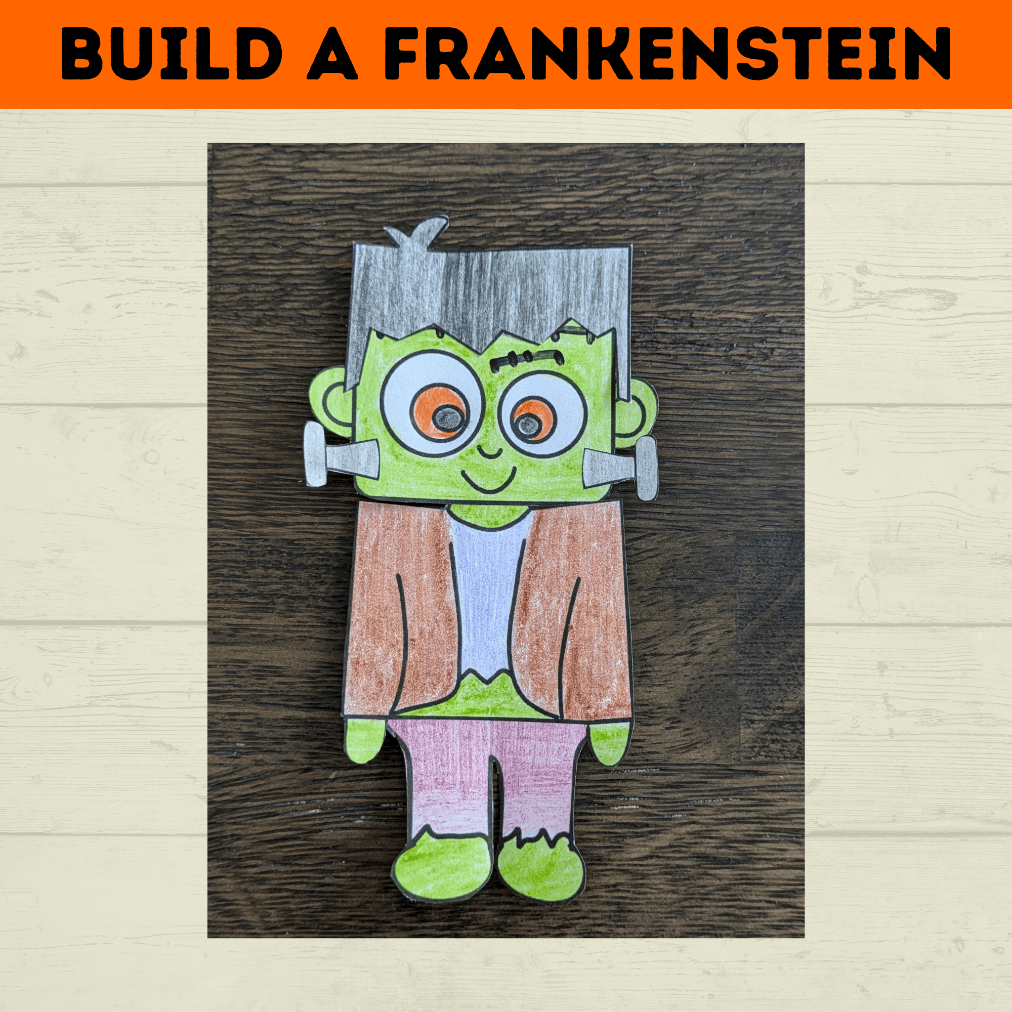 Frankenstein Craft for Kids | Halloween Craft | Halloween Activities | Halloween Printables | Build a Frankenstein | Monster Craft
