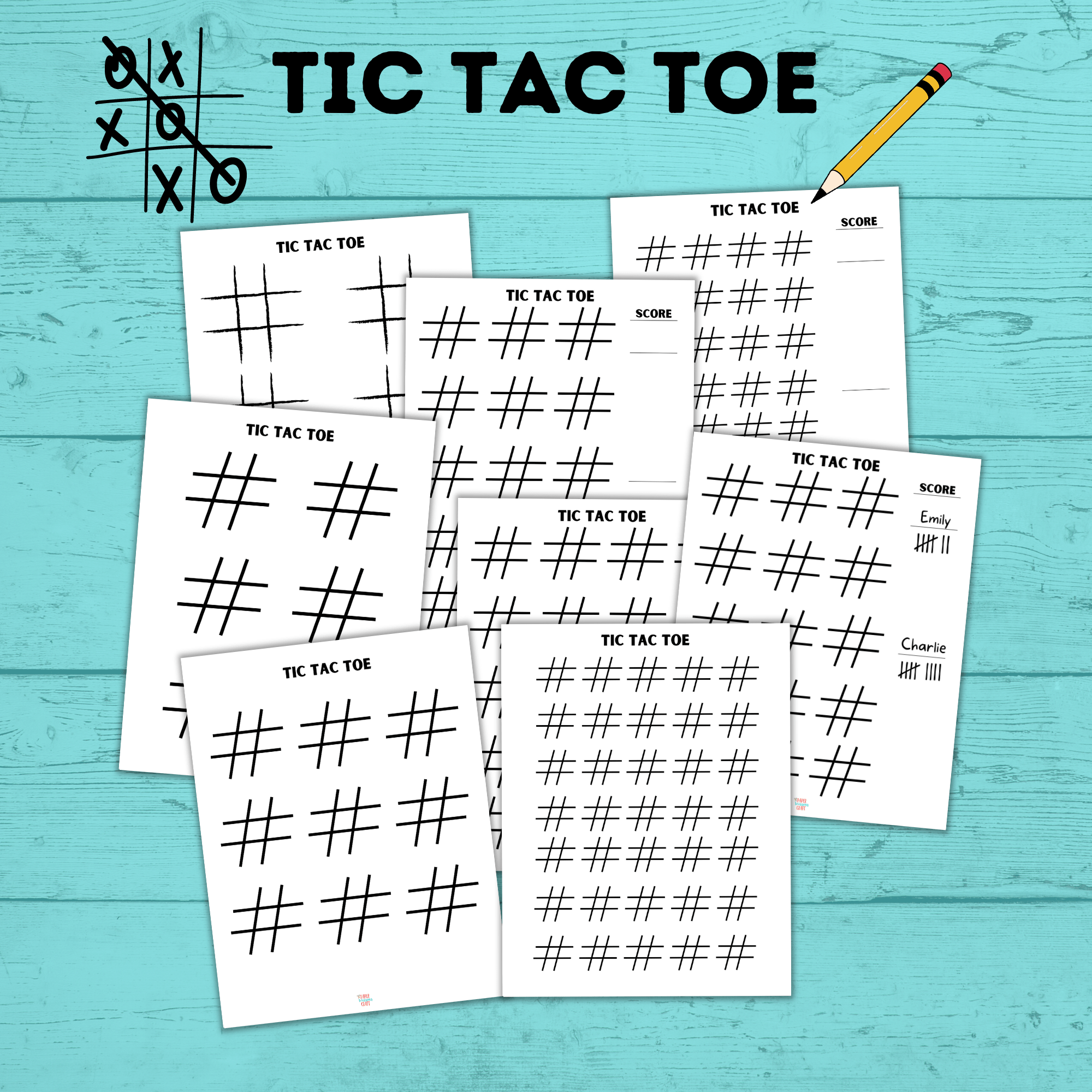Tic Tac Toe Game Sheet for Kids | Pen and Pencil Games | Kids Games | Tic Tac Toe Template