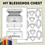 Count Your Blessings Treasure Chest, Sunday School Craft, Cut and Paste Craft, Thankful Craft for Kids