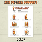 Job finger puppets for Kids, Job Bible Story, Homeschool, Job Craft, Bible Craft, Sunday School