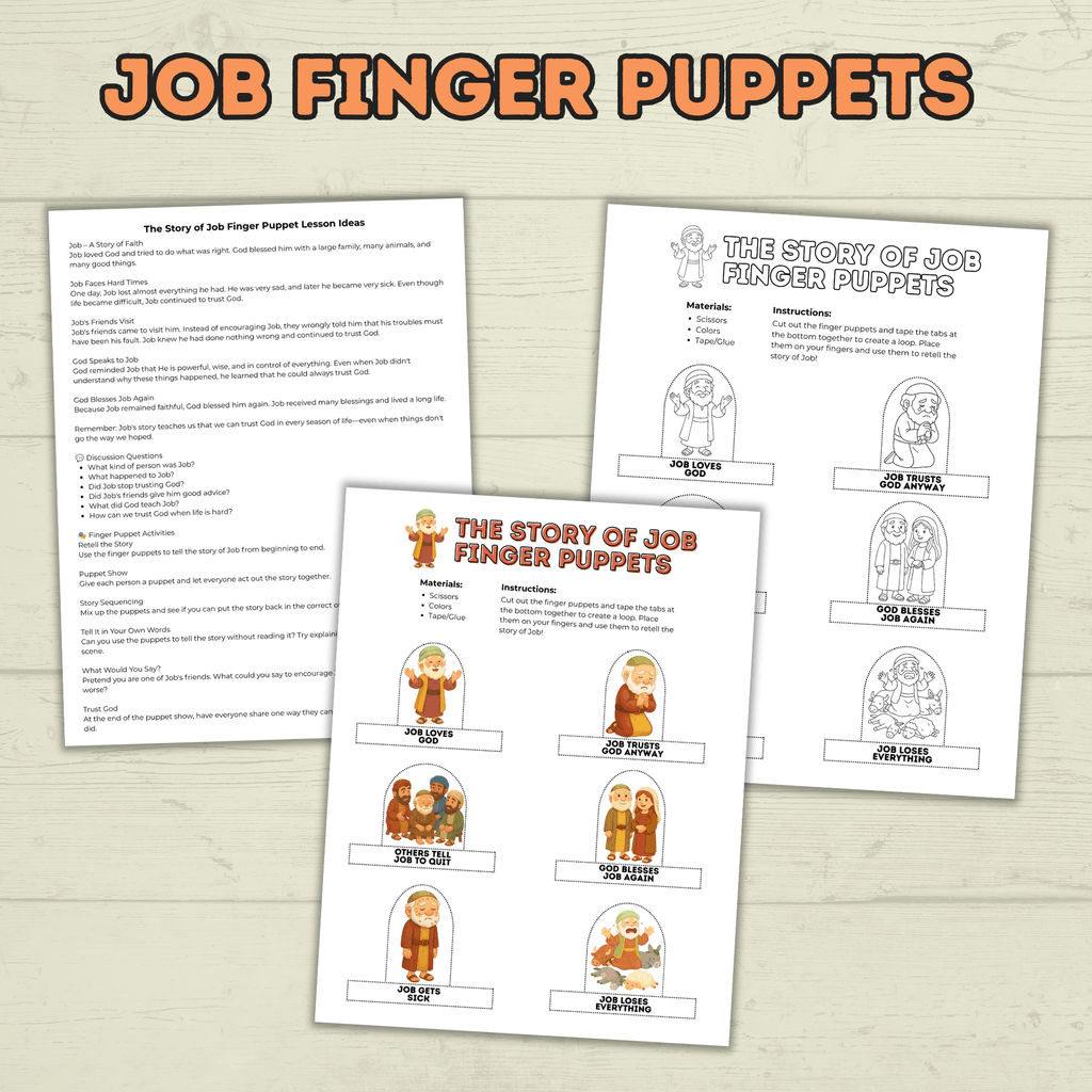 Job Bible Lesson Story Bundle, Job Bible Craft, Sunday School Crafts, Homeschool, Old Testament, Job Activity, Job Craft, Job Cube Story