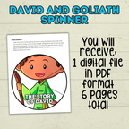 David and Goliath Spinner, David Craft, Christian Craft, Homeschool, Bible Craft, Bible Lesson, Cut and Paste Craft, Sunday School Craft
