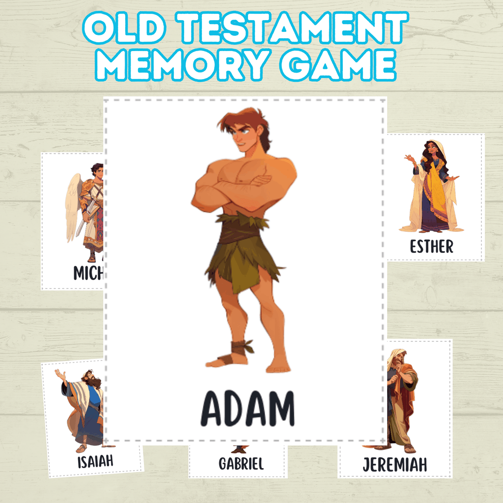 Old Testament Memory Match Game, Bible Game, Seminary Game, Bible Activity, Bible Match, Scripture Match