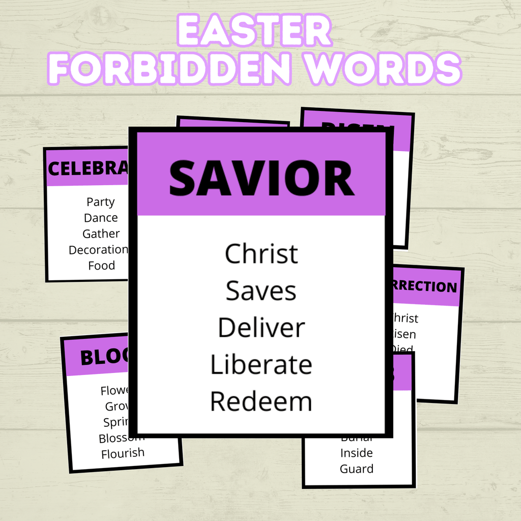Easter Forbidden Words Game, Teen and Youth Activities, Bible Games, Church Games, Easter Word Game, Classroom Game, Sunday School, Spring