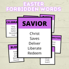 Easter Forbidden Words Game, Teen and Youth Activities, Bible Games, Church Games, Easter Word Game, Classroom Game, Sunday School, Spring