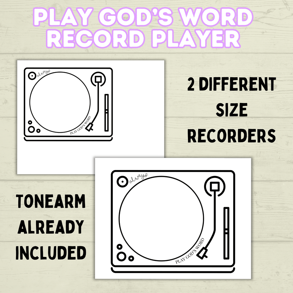 Sunday School Craft, Record Player Craft, God's Word Craft, Bible Craft, Scripture Craft, Bible Lesson, Christian Activity, Cut and Paste