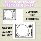 Sunday School Craft, Record Player Craft, God's Word Craft, Bible Craft, Scripture Craft, Bible Lesson, Christian Activity, Cut and Paste