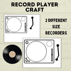 Record Player Craft for Kids, Record Template, Homeschool Crafts, Classroom Crafts