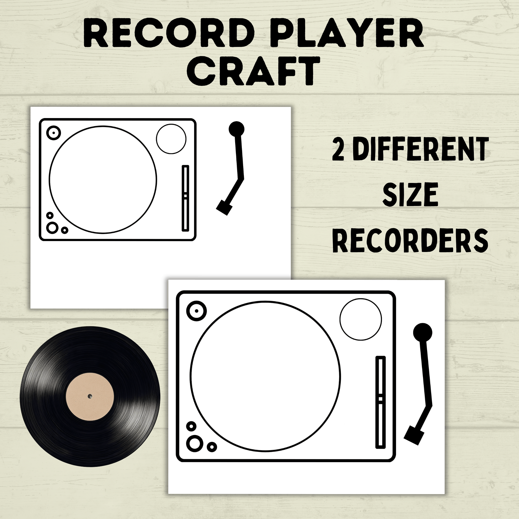 Record Player Craft for Kids, Record Template, Homeschool Crafts, Classroom Crafts