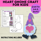 Gnome Craft for Kids | Adult Crafts | Valentine's Day Craft | Kids Crafts | Heart Template | Toddler Craft | Gnome template | Valentine's