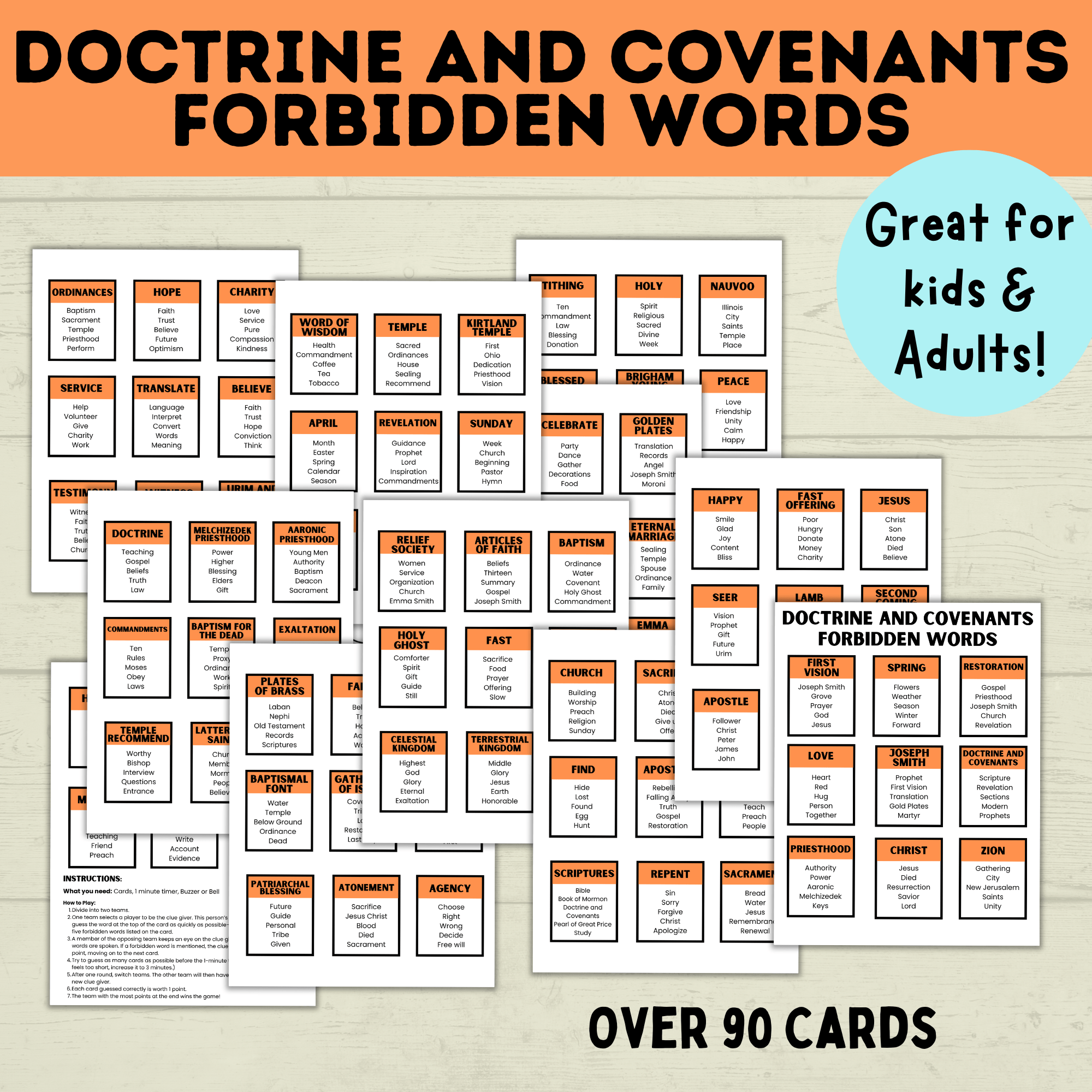 Doctrine And Covenants Games for Kids | Kid's Games | Adult Games | Church Games | D&C games and Activities | Doctrine and Covenants Lesson