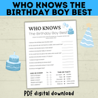 Birthday Boy Trivia Game for Kids | Birthday Trivia | Who Knows Who Best Game | Party Game | Birthday Party Game | Boy Birthday
