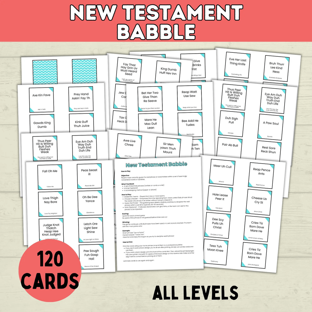 Kids Bible Games, Christian Printables, PDF, Sunday School Digital Download, Children's Ministry, Church New Testament