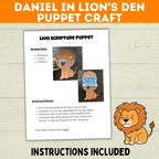 Bible Characters Coloring Page, Kid's Bible Lessons, Sunday School Craft, Daniel in the Lion's Den