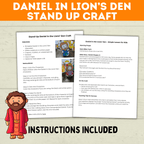 Bible Characters Daniel in the Lion's Den Craft for Kids, Sunday School Crafts, Bible Coloring Pages Lesson, Digital Download, PDF