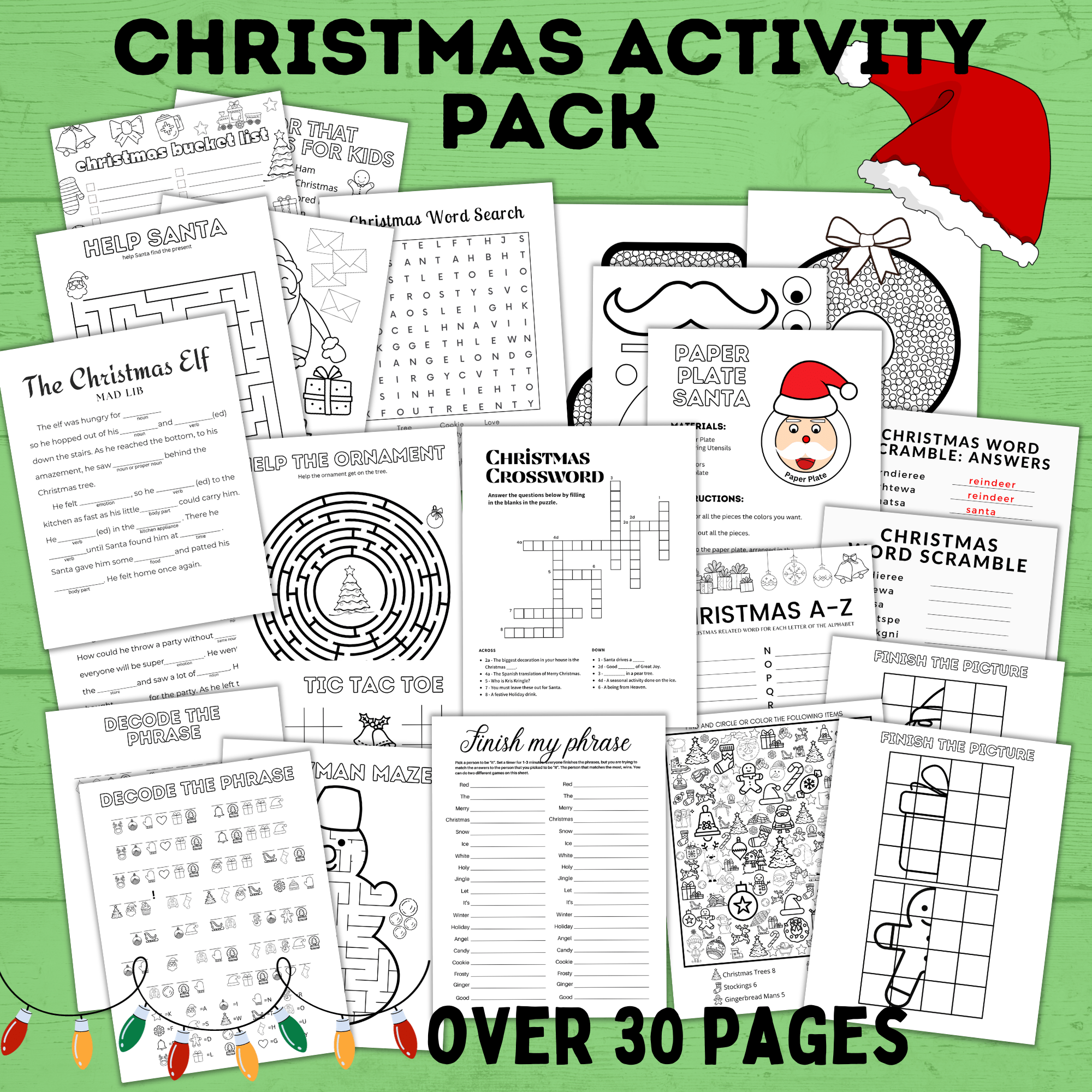 Christmas Activity Pack for Kids | Kids Christmas Activities | Christmas Printables | Christmas Games for Kids | Christmas Crafts