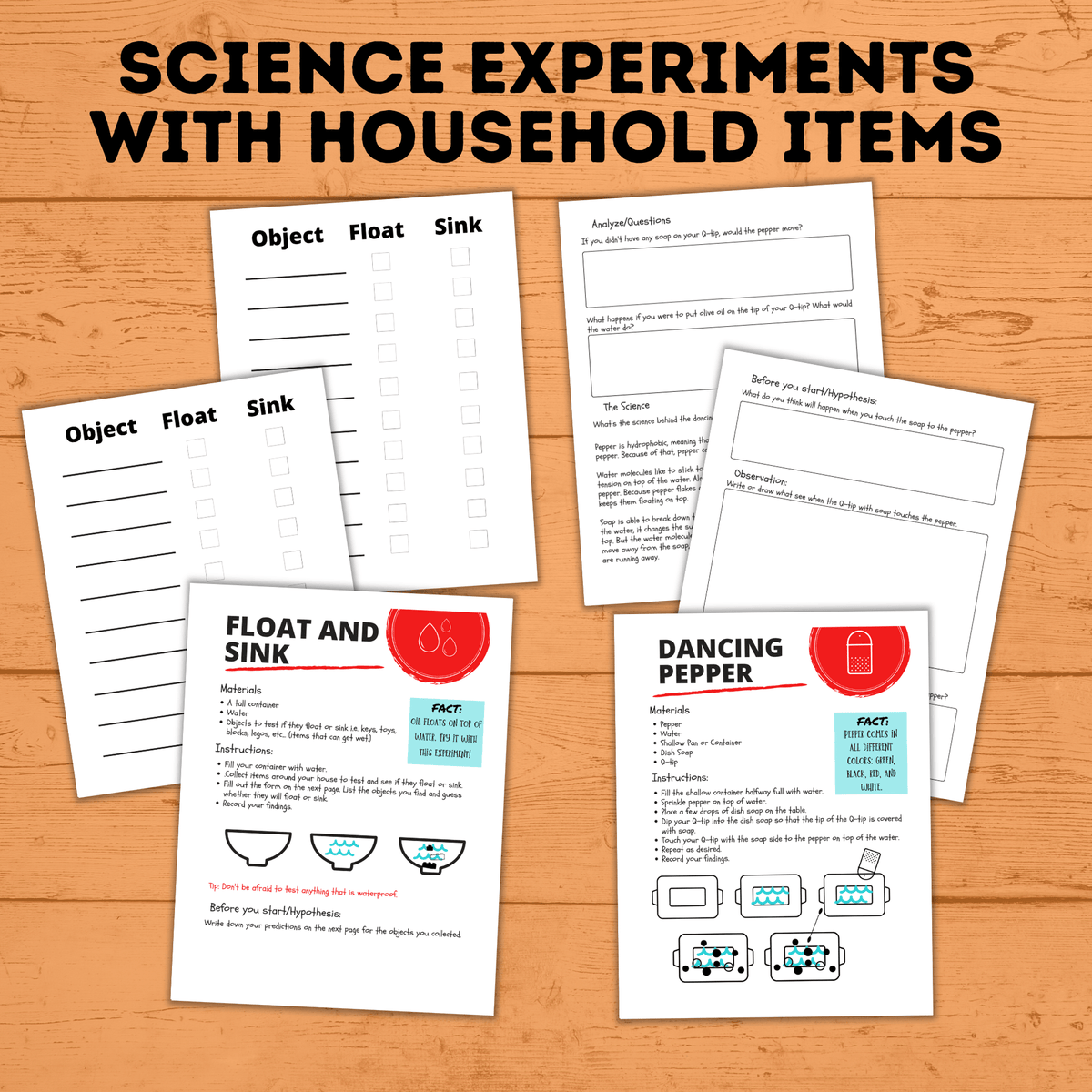 Random Sheet Science Kids Science Experiments | Kids STEM | Science Experiment Printables ...
