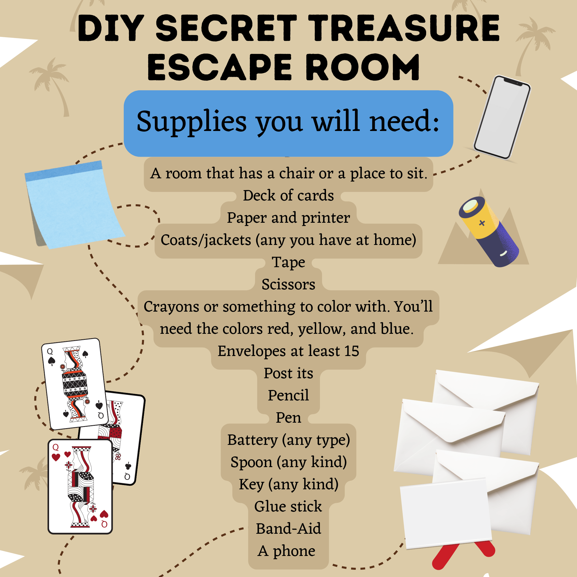 DIY Escape Room for Kids | Secret Treasure Escape Room | Home escape Room | Digital Escape Room | Kids Games | Party Games | Printable