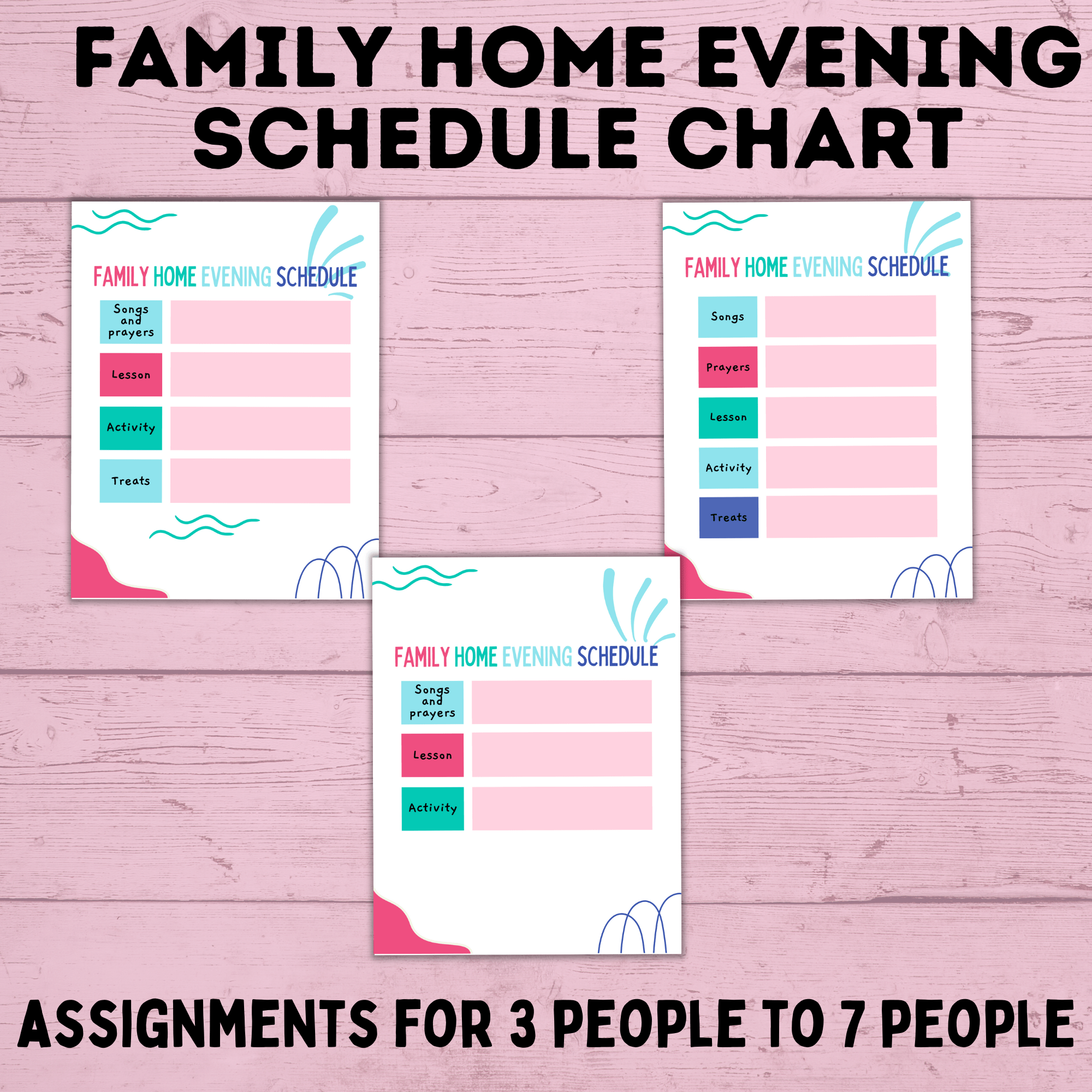 Family Home Evening Schedule Chart | FHE Rotation Chart | FHE Schedule