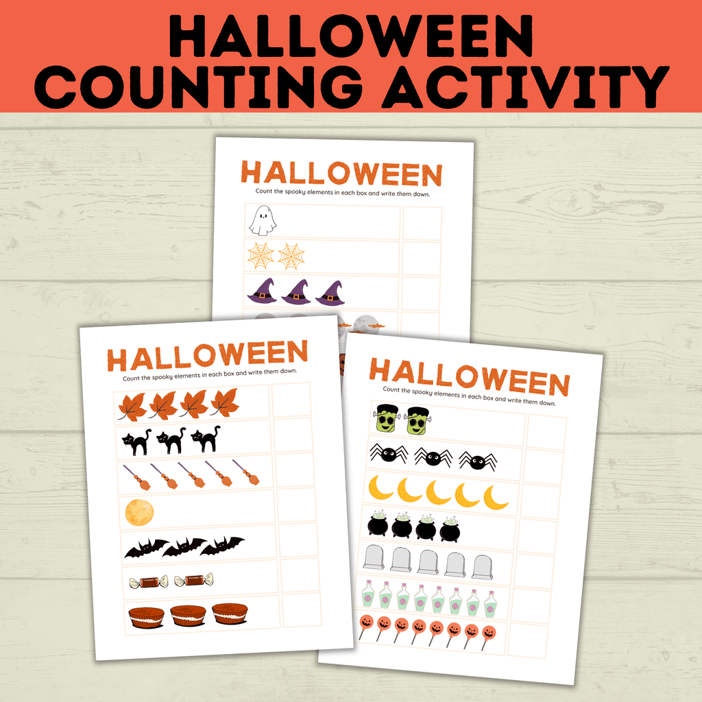 Halloween Counting Activity for Kids and Preschoolers | Counting for Preschoolers | Numbers | Math Worksheets | Math for Preschool