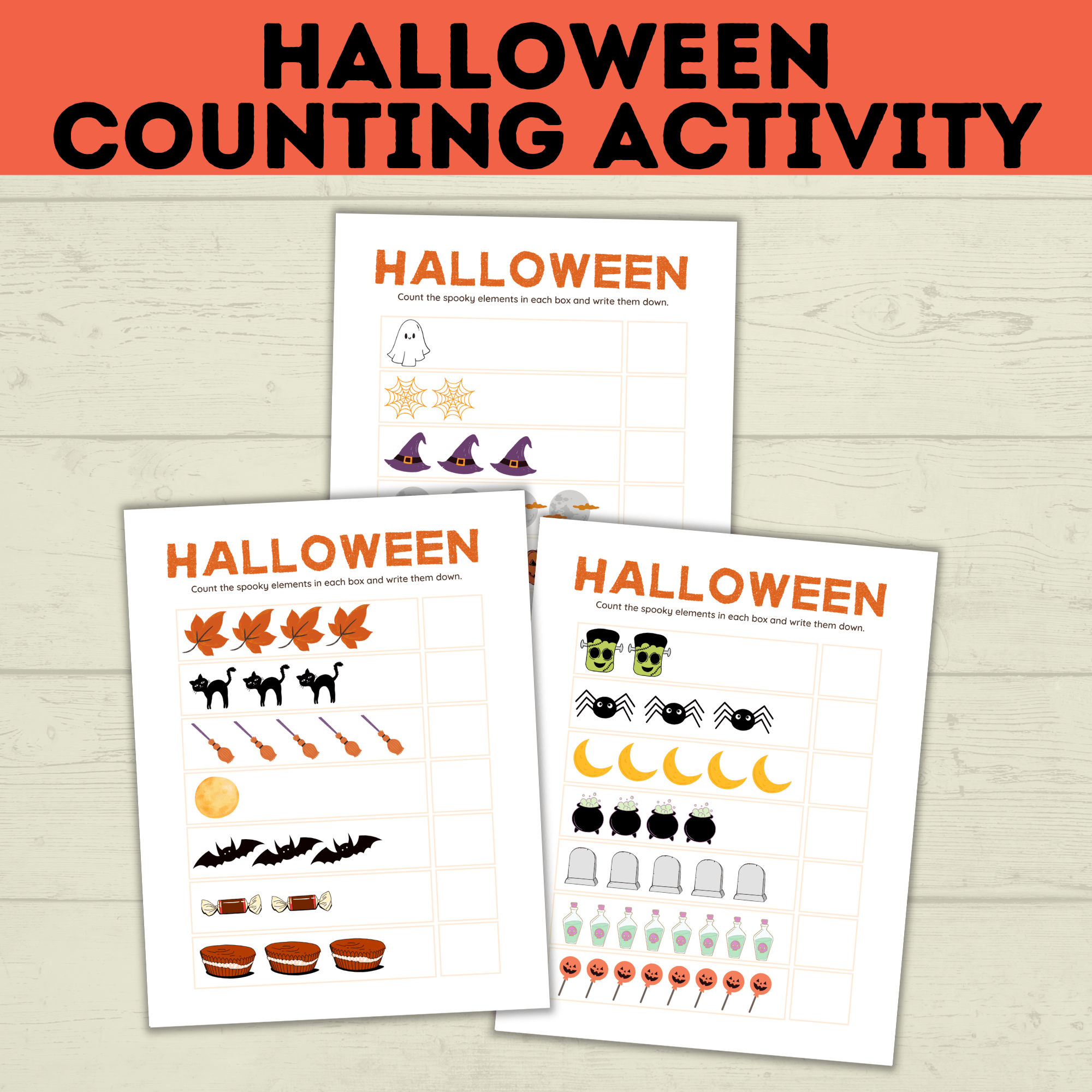 Halloween Counting Activity for Kids and Preschoolers | Counting for Preschoolers | Numbers | Math Worksheets | Math for Preschool
