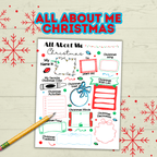 All About Me Questionnaire Survey Christmas, Kids Holiday Activity, Classroom, Sunday School
