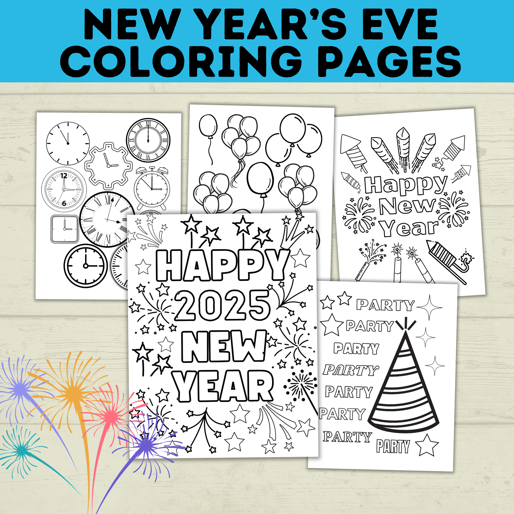 New Year's Eve Coloring Pages for Kids | New Year's Eve Activities | Coloring Pages