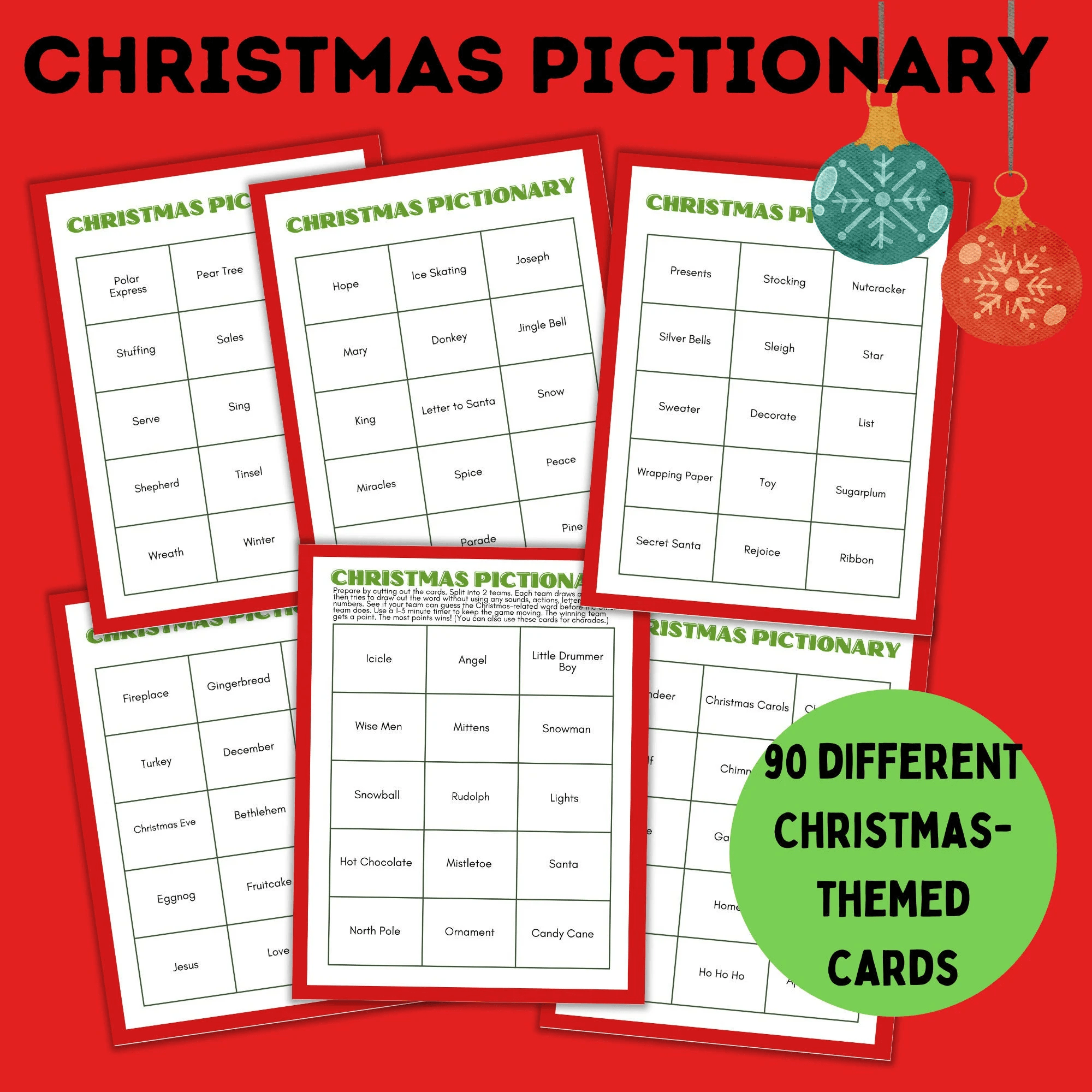 Christmas Holiday Party Games Bundle for Classrooms, Family Reunions, Kids, Adults
