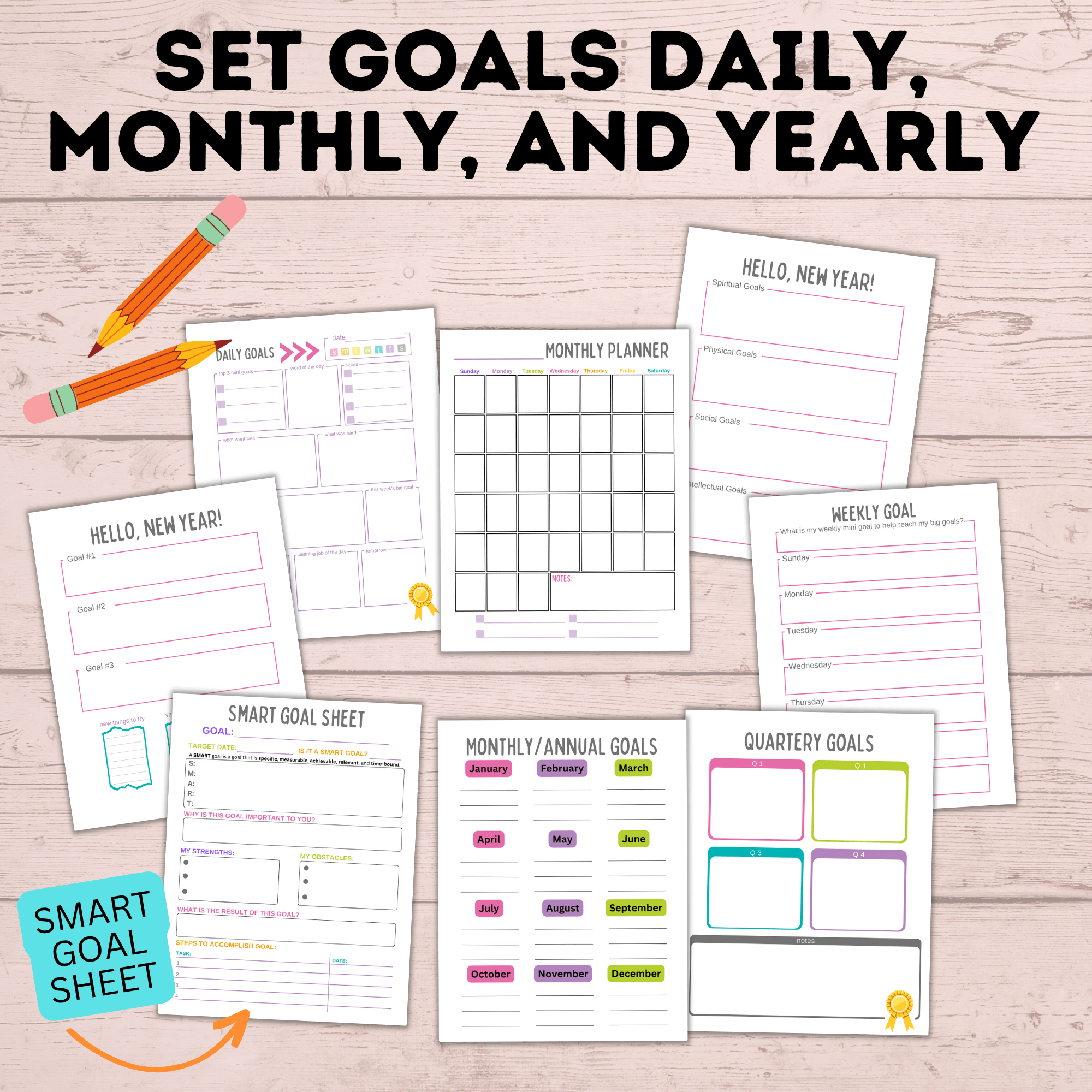 School Goal Planner for Kids | Kids Goals | Goals for Kids | Printables for Kids | Planner for Kids | School Planner | Digital Planner