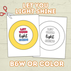 Let your Light Shine Craft, Bible Lesson, Sunday School Craft, Primary Craft, Christian Summer craft, Let your Faith Shine, Faith Craft