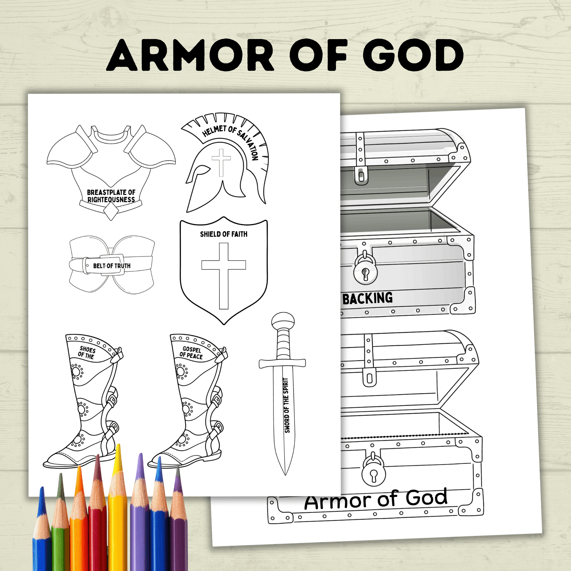 Armor of God Bible Lesson Craft, Sunday School Craft, VBS, Christian Activity, Shield of Faith, Ephesians Lesson