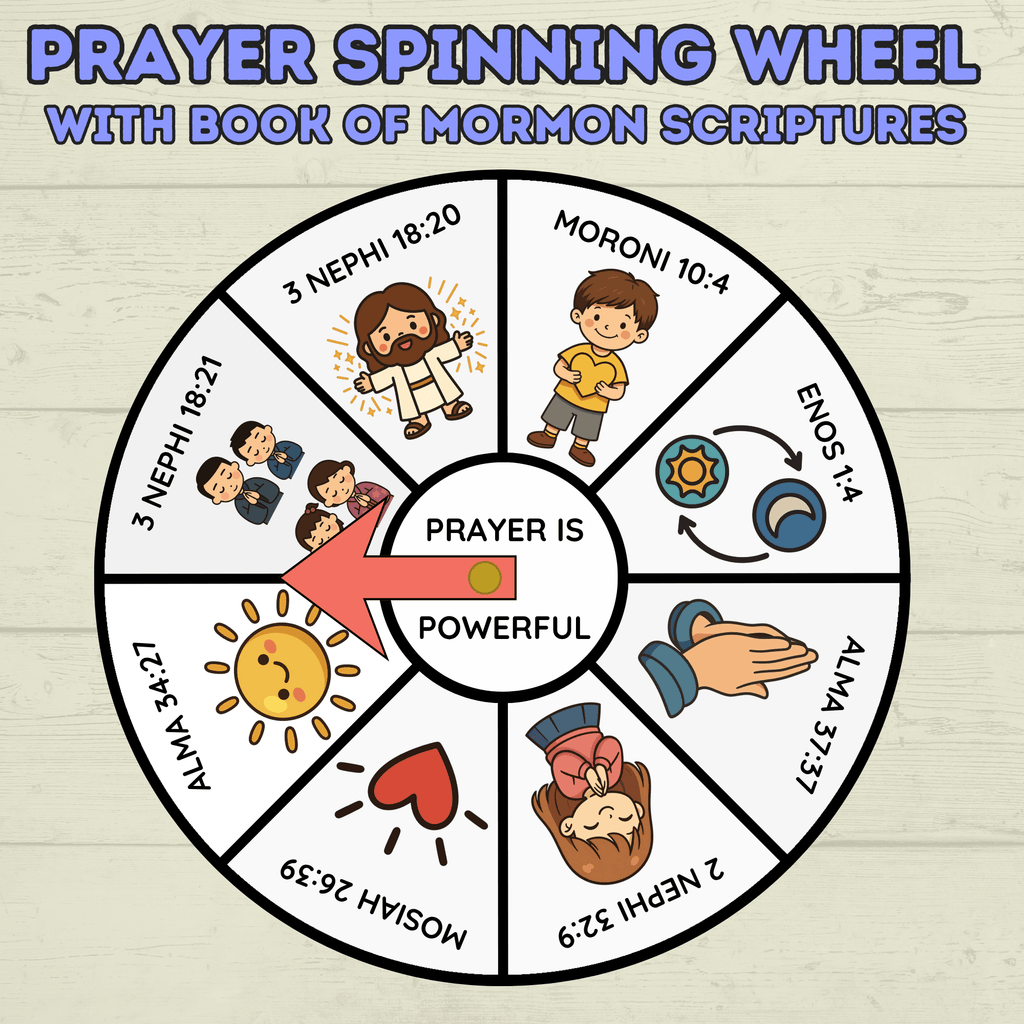 Book of Mormon Spinner Craft, BOM Craft, Sunday School Craft, Prayer Craft