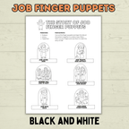 Job finger puppets for Kids, Job Bible Story, Homeschool, Job Craft, Bible Craft, Sunday School