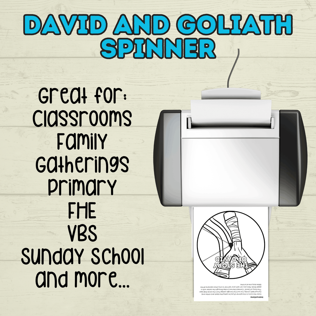 David and Goliath Spinner, David Craft, Christian Craft, Homeschool, Bible Craft, Bible Lesson, Cut and Paste Craft, Sunday School Craft