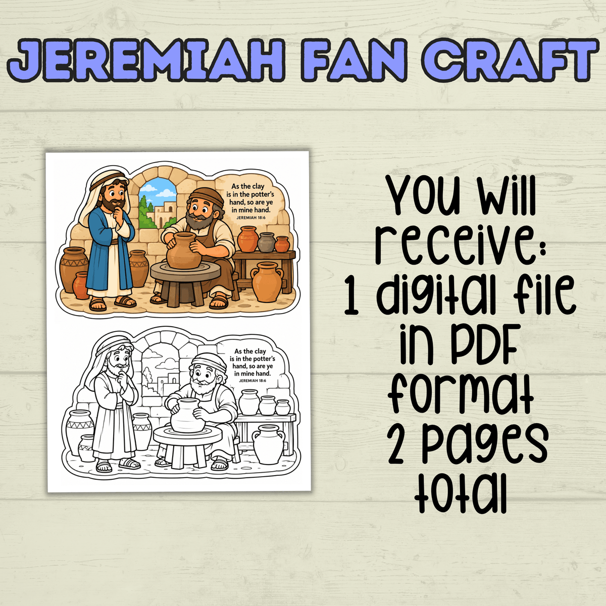 Jeremiah Craft, Sunday School Craft, Kids Craft, Bible Lesson, Old Testament, Homeschool, Fan Craft