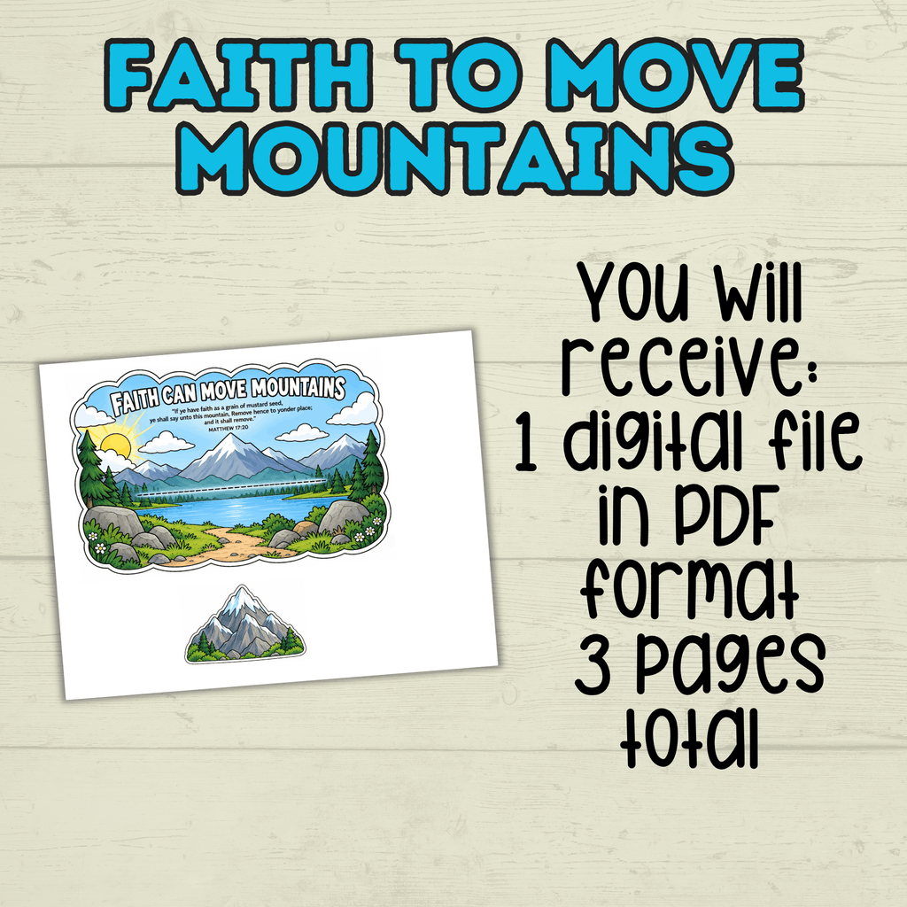 Faith Can Move Mountains Craft, Faith Craft, Scripture Craft, Bible Craft, Sunday School Craft for Kids, Primary Craft, Homeschool, VBS